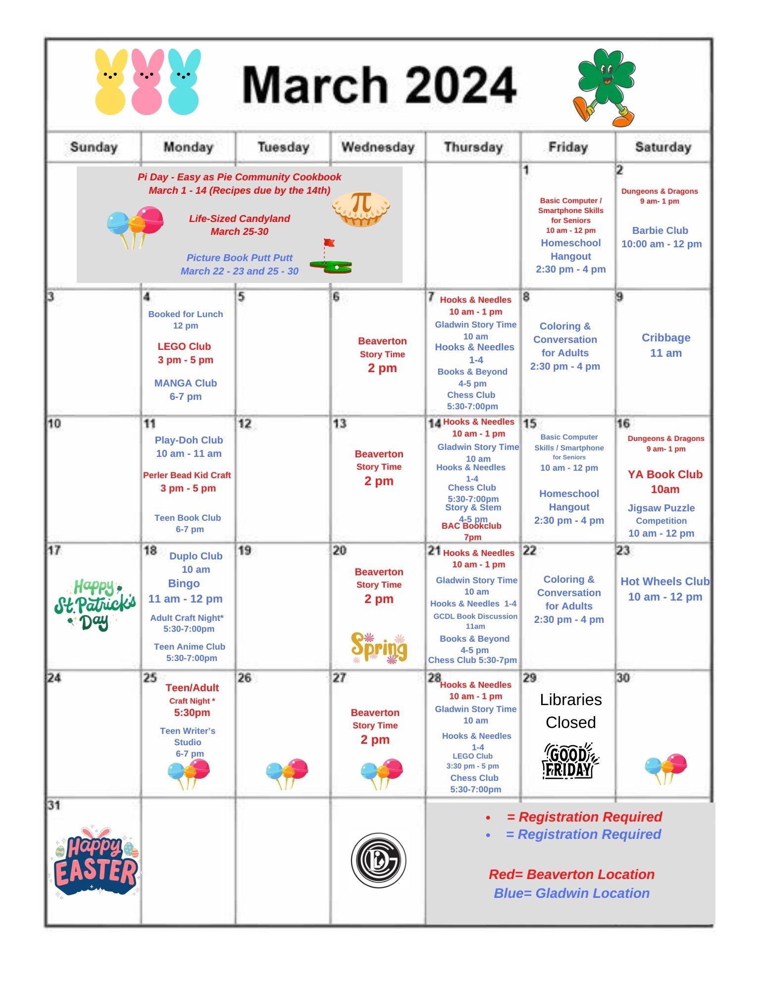 Events Calendar – Gladwin County District Library